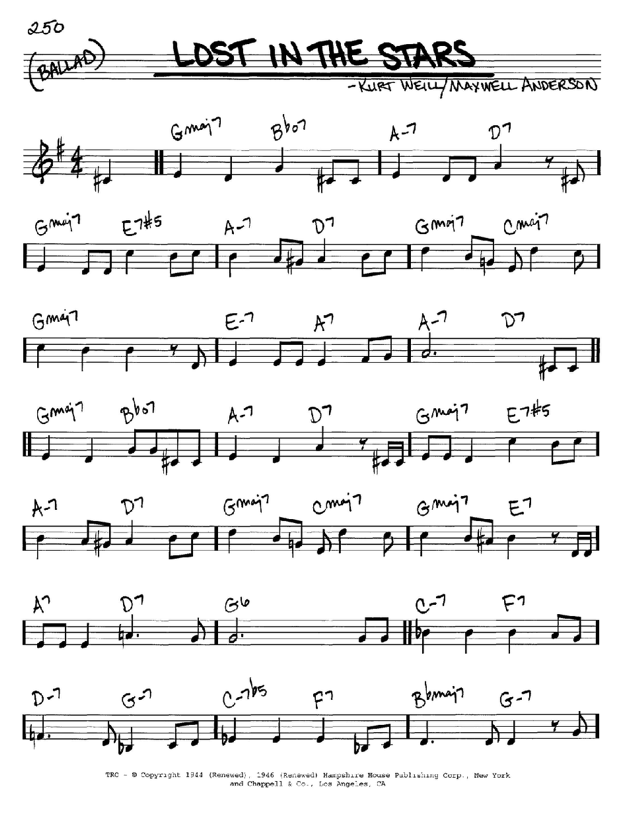 Lost In The Stars C Instrument scores gallery preview page 1