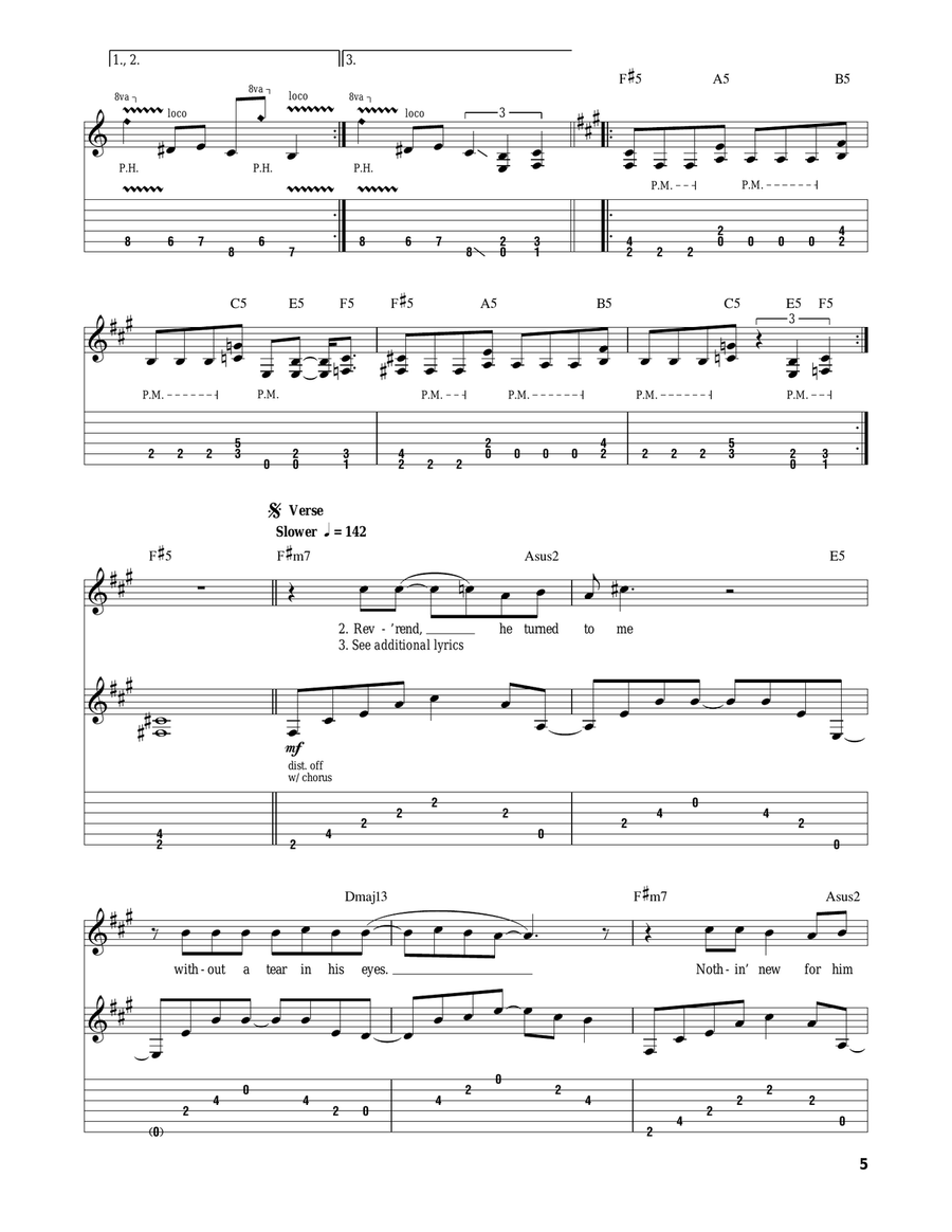 Cemetery Gates Acoustic Guitar scores gallery preview page 5