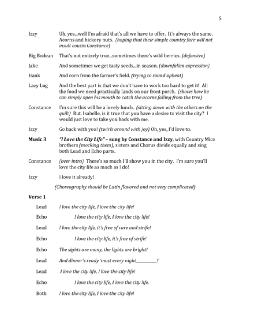The Country Mouse and the City Mouse - Director's Script Small Ensemble scores gallery preview page 6