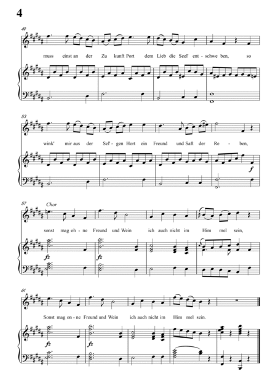 Schubert-Trinklied in B for Vocal and Piano Voice scores gallery preview page 5