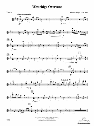 Westridge Overture: Viola