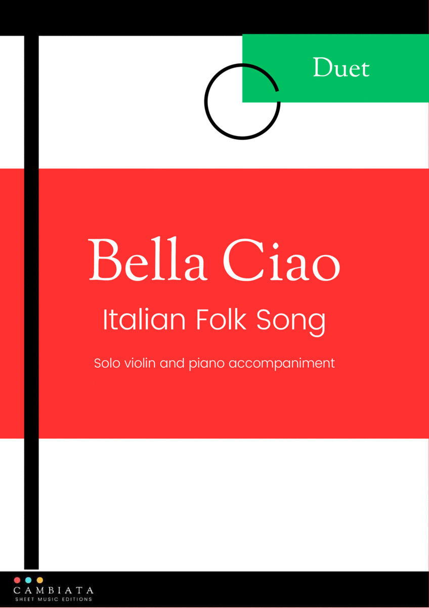 Bella Ciao - Solo violin and piano accompaniment (Easy) image number null