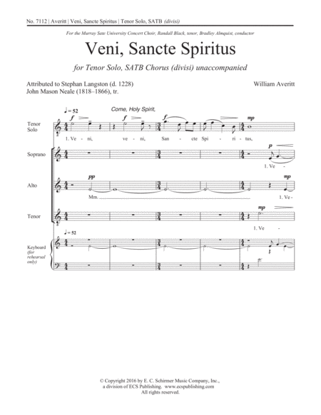 Veni, Sancte Spiritus (Downloadable)