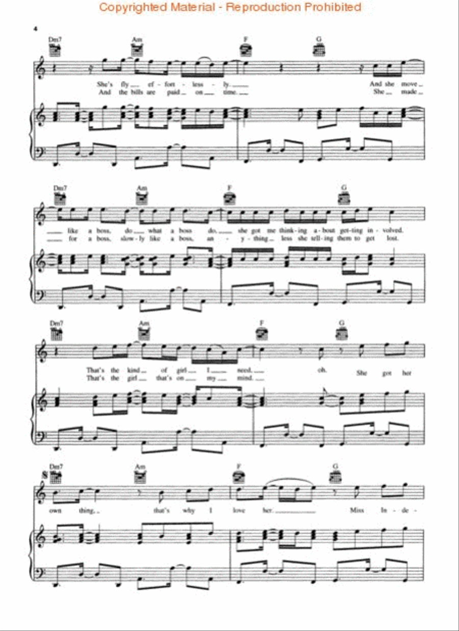 Miss Independent Piano, Vocal, Guitar scores gallery preview page 3