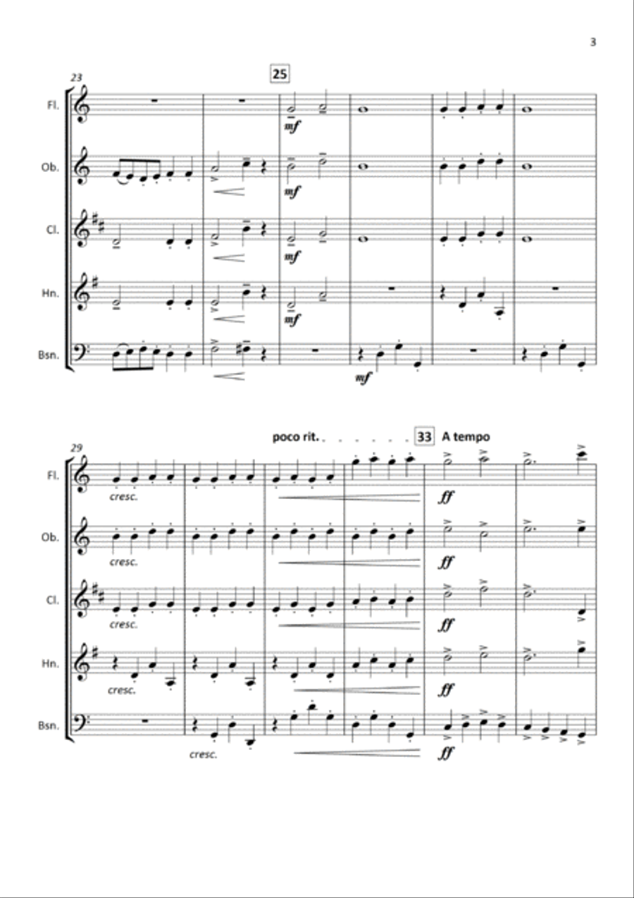Matrosenlied ('Sailor's Song') Woodwind Quintet scores gallery preview page 3