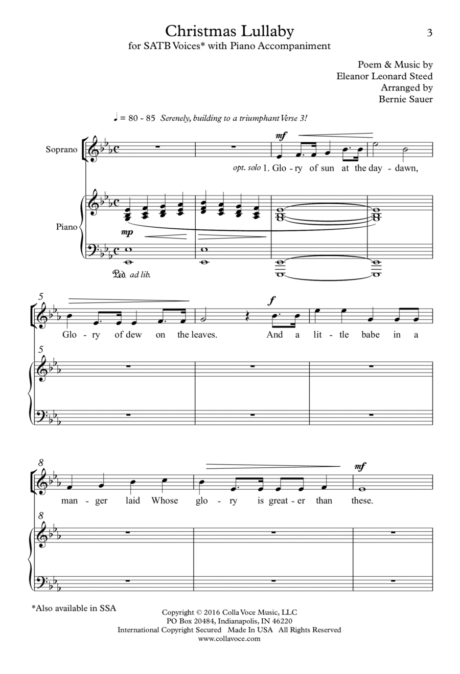 Christmas Lullaby 4-Part scores gallery preview page 1