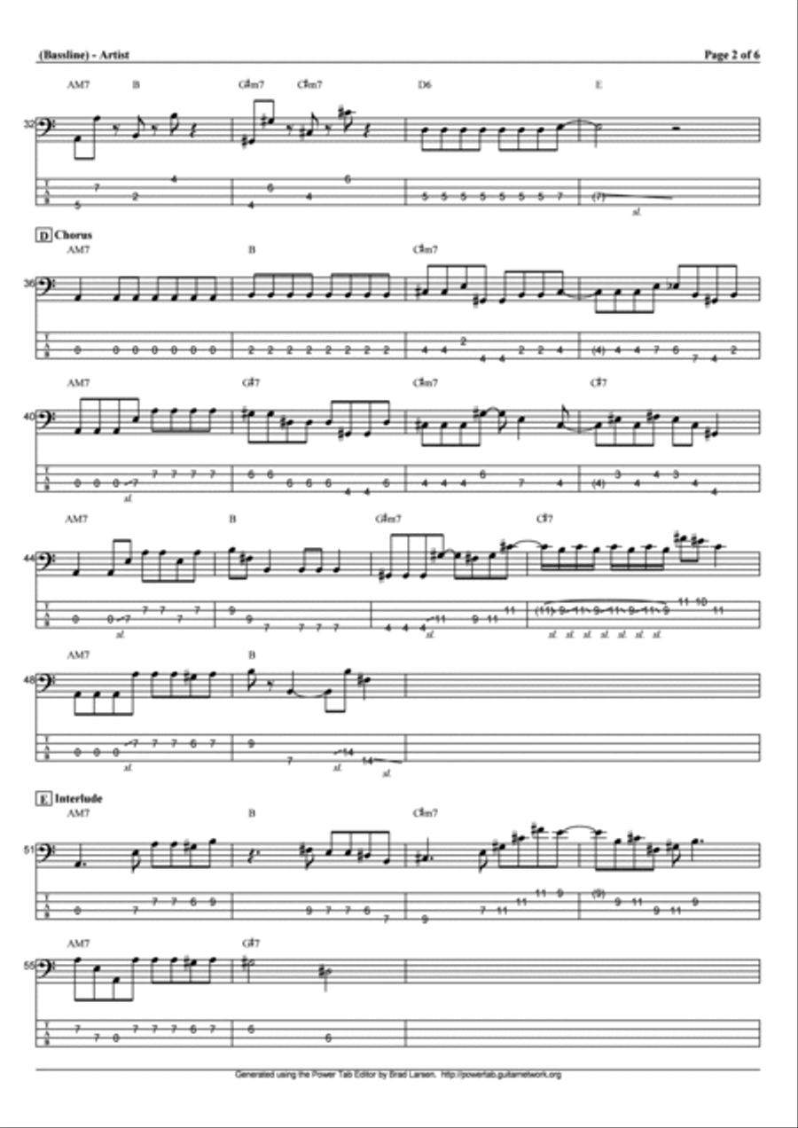 Yuke Bass Guitar scores gallery preview page 2