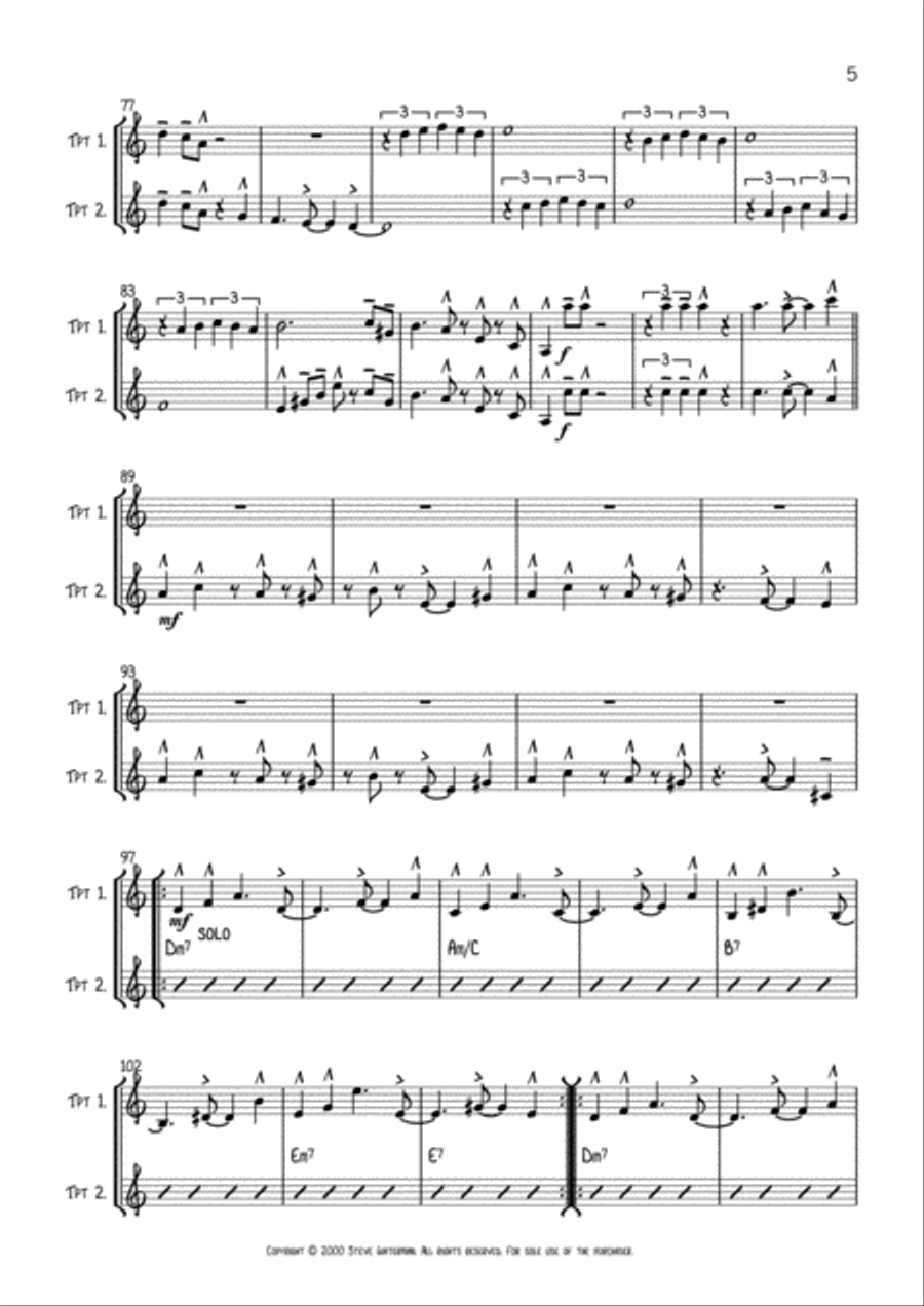 Songo For Mia Trumpet Duet Trumpet Duet scores gallery preview page 5