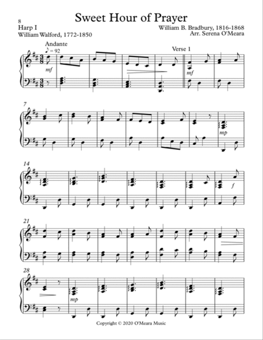 Sweet Hour of Prayer, Harp I Celtic Harp scores gallery preview page 2