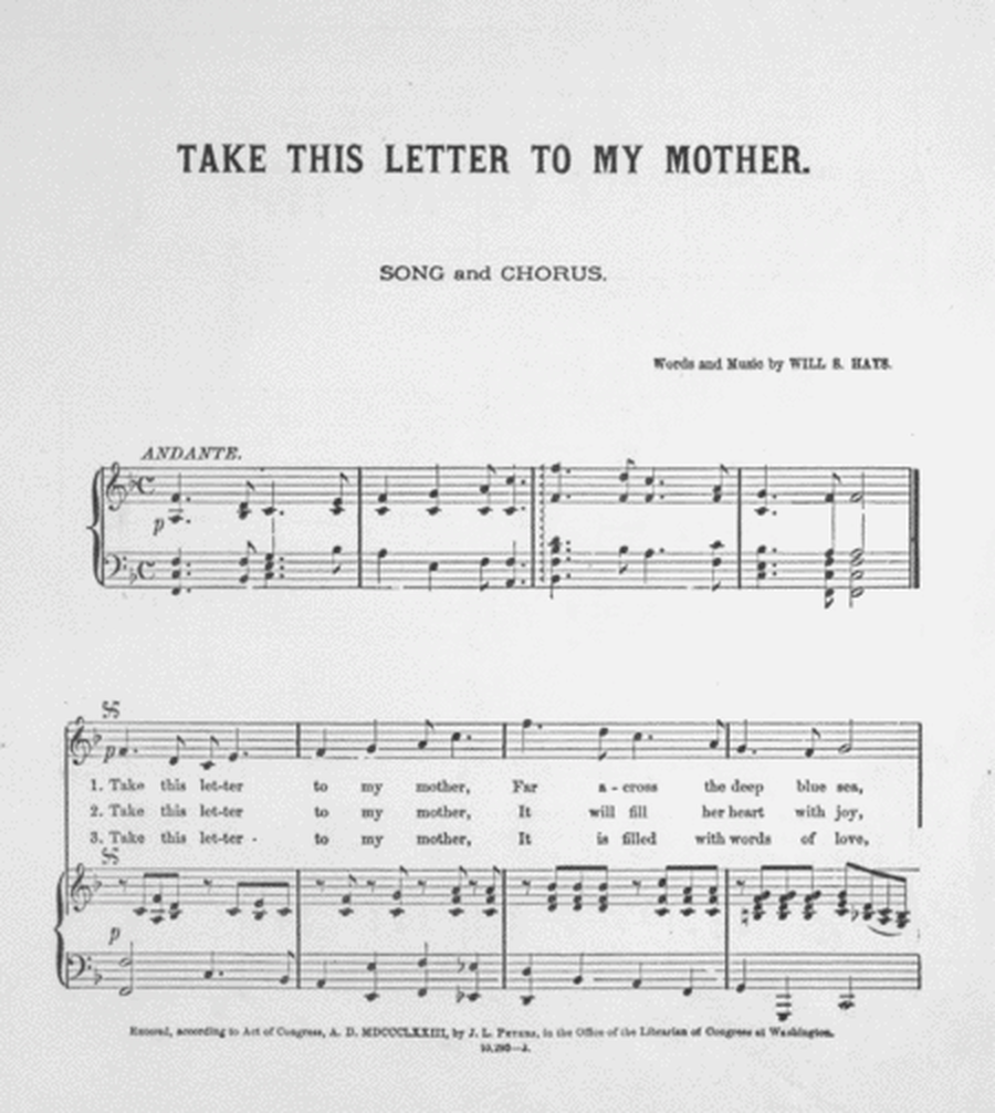 Take This Letter To My Mother. Song & Chorus