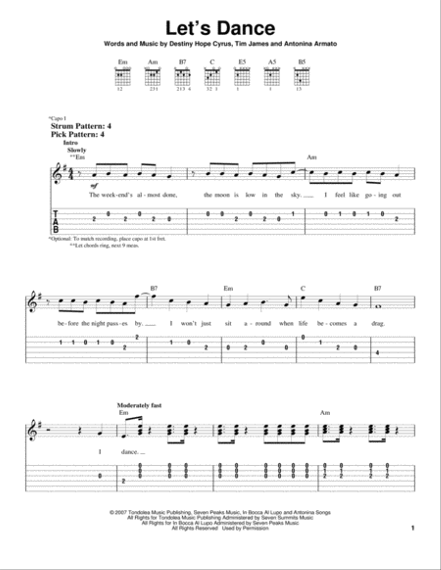 Let's Dance Acoustic Guitar scores gallery preview page 1
