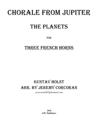 Book cover for Chorale from Jupiter for French Horn Trio