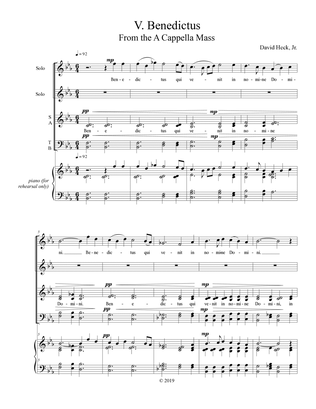 Benedictus from the A Cappella Mass