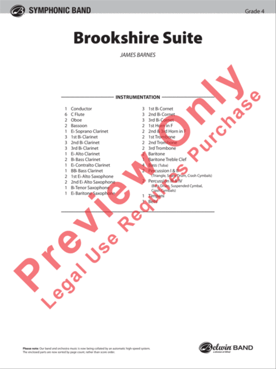 Brookshire Suite Brookshire Suite Concert Band scores gallery preview page 2