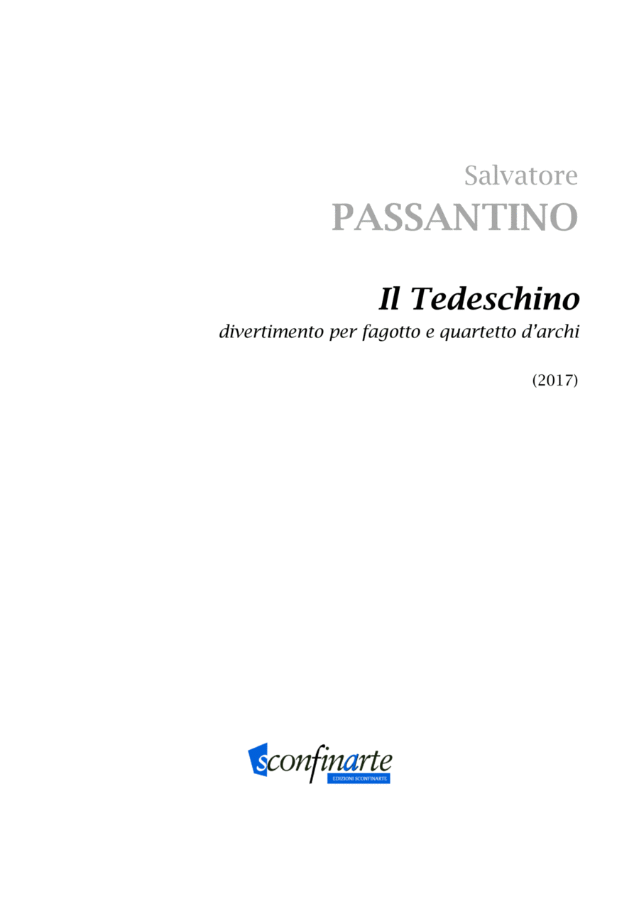 Salvatore Passantino: IL TEDESCHINO (ES-21-033) - Score Only String Quartet scores gallery preview page 1