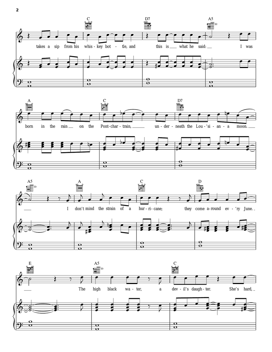 Hurricane Hurricane Piano, Vocal, Guitar scores gallery preview page 2
