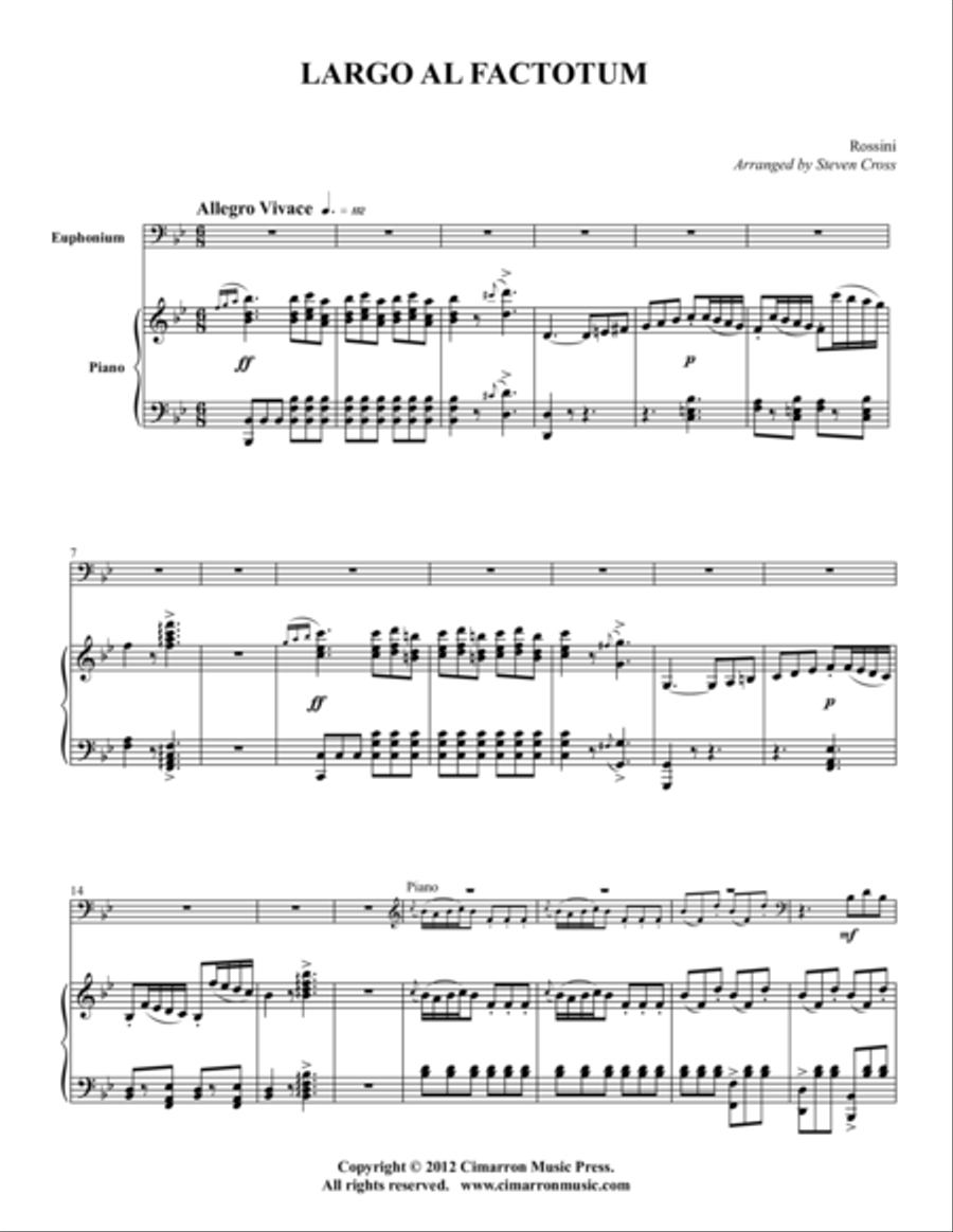 Largo al Factotum Euphonium scores gallery preview page 1
