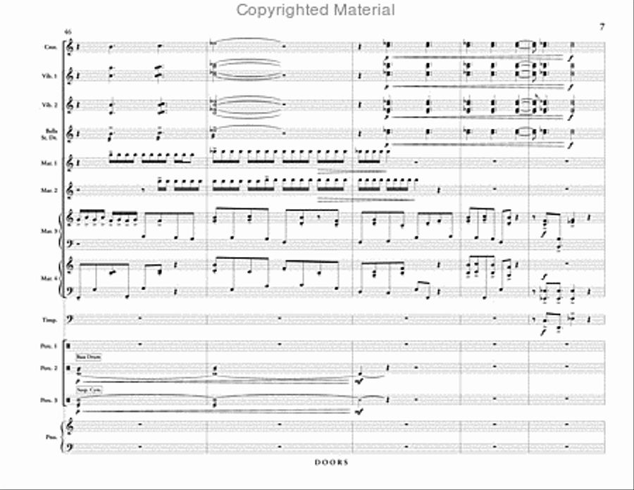 Doors (score & parts) Percussion Ensemble scores gallery preview page 8