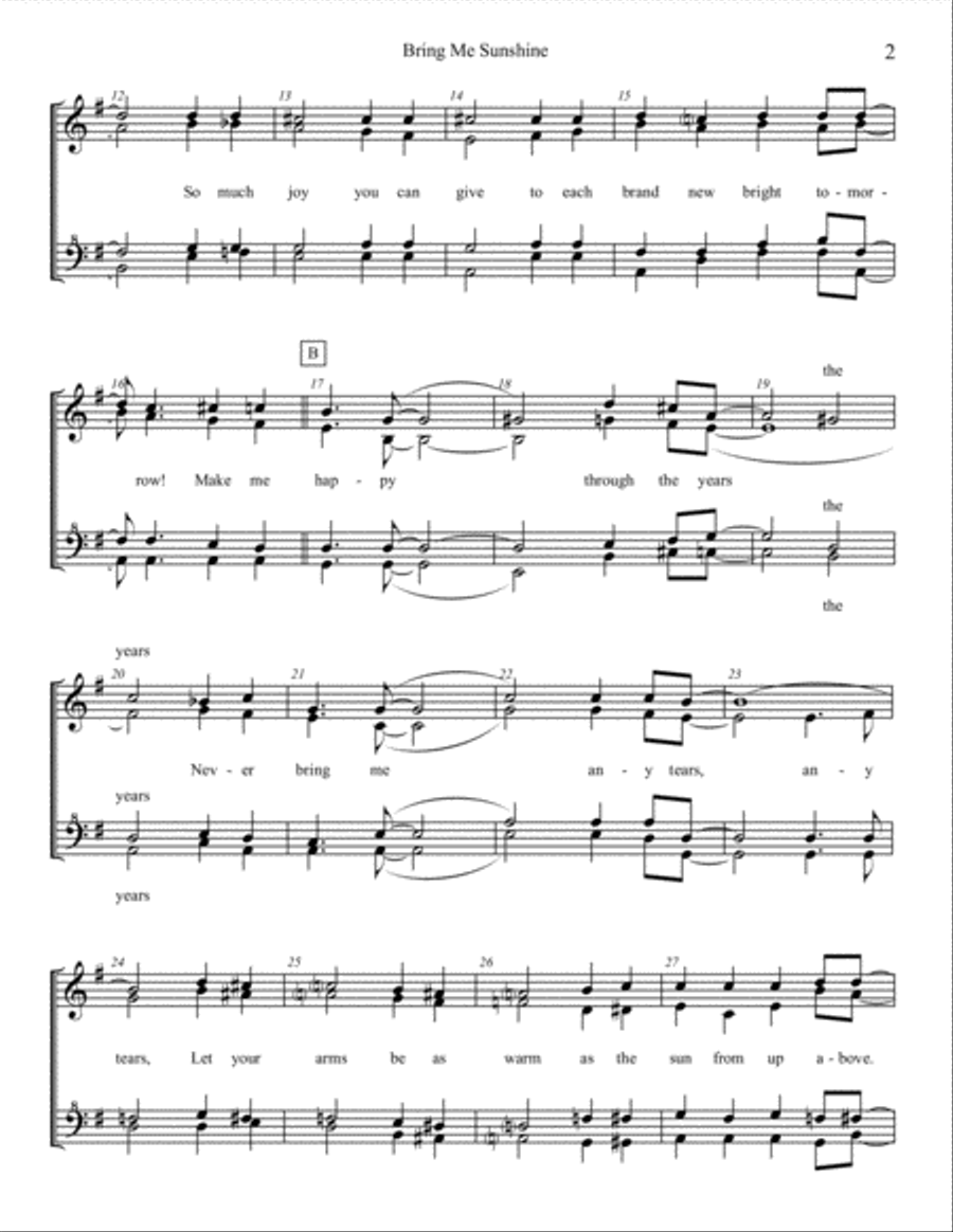 Bring Me Sunshine Bring Me Sunshine SSAA scores gallery preview page 2