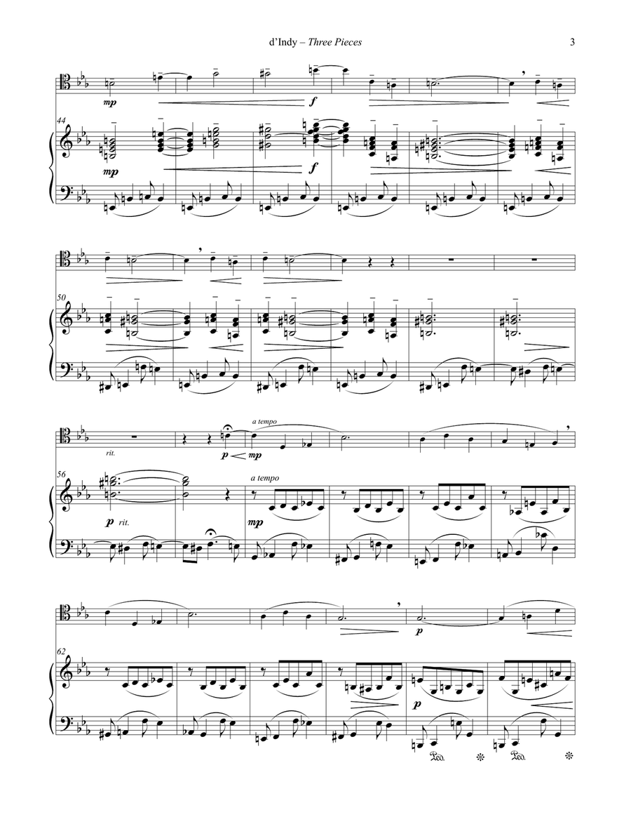 Three Pieces for Trombone & Piano Piano scores gallery preview page 3