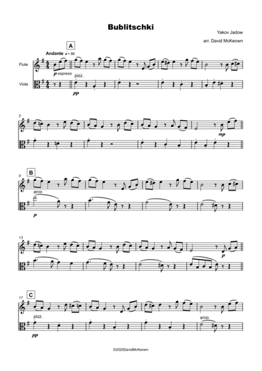 Bublitschki, Russian Klezmer song for Flute and Viola Duet