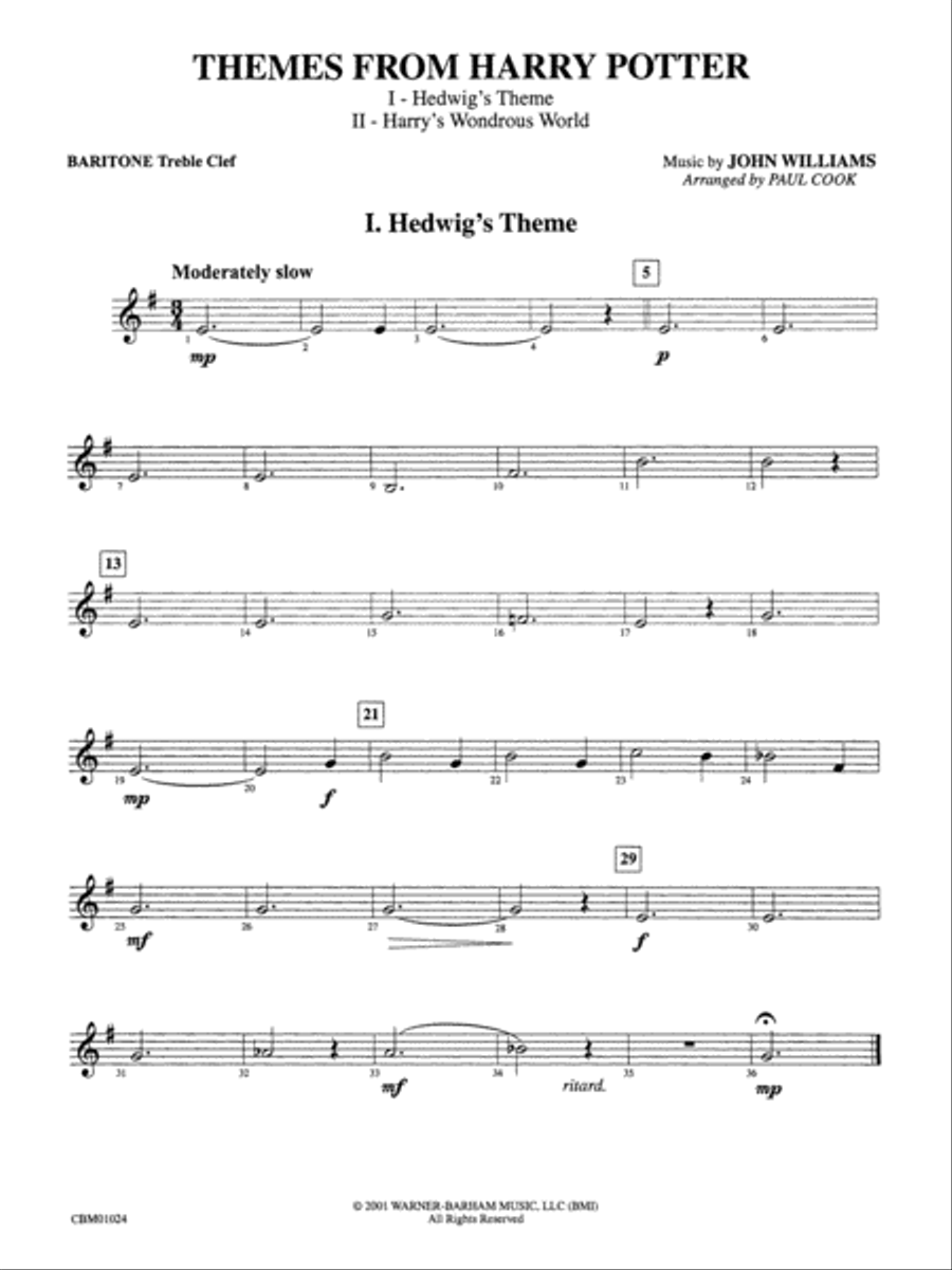 Harry Potter, Themes from: Baritone T.C.