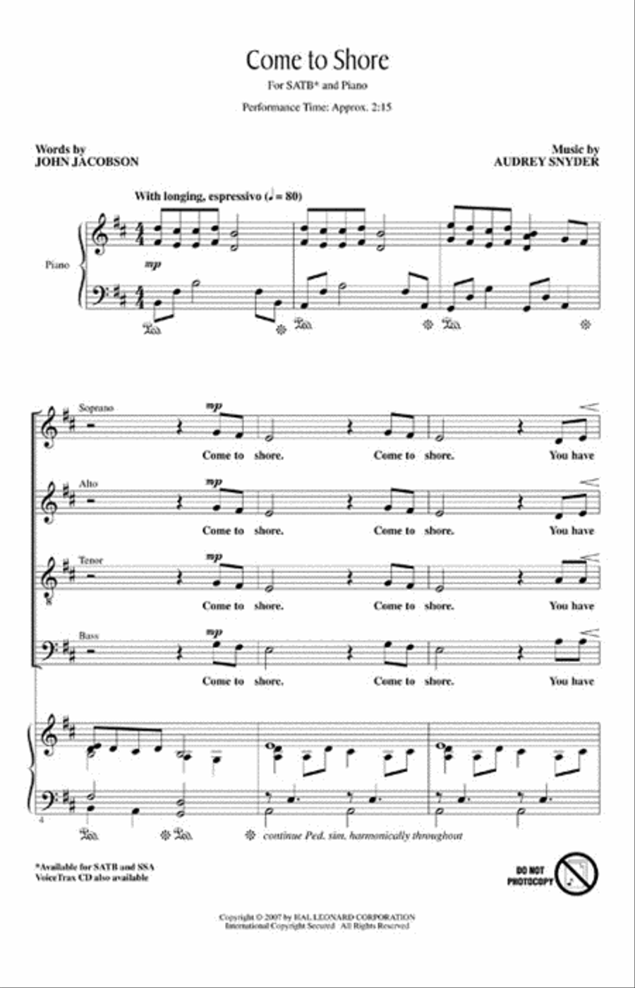 Come to Shore 4-Part scores gallery preview page 2