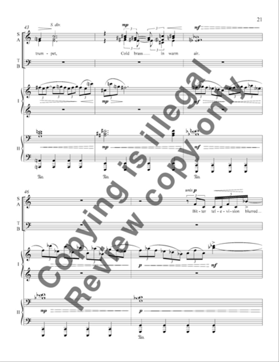 Afro-American Fragments: 4. Song for Billie Holiday 4-Part scores gallery preview page 20