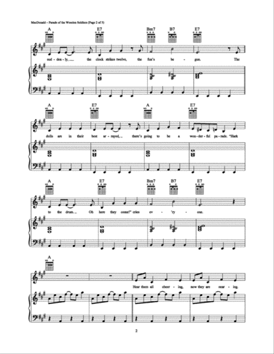 Parade of the Wooden Soldiers Piano, Vocal, Guitar scores gallery preview page 2
