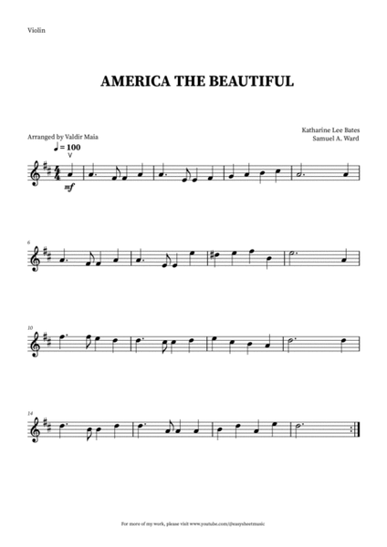America The Beautiful - String Trio (with piano accompaniment +CHORDS) image number null