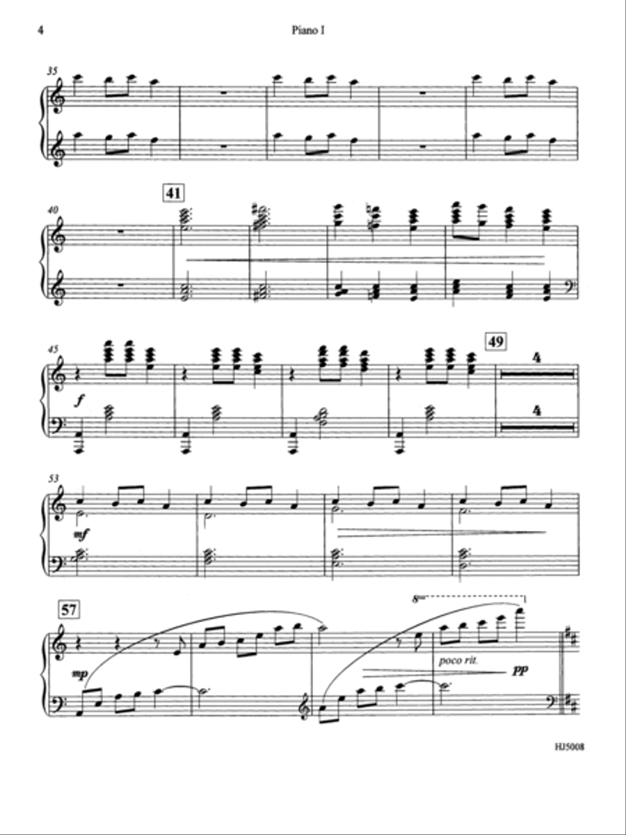Ukrainian Bell Carol (Piano Quartet - Four Pianos) - Piano I Choir scores gallery preview page 3