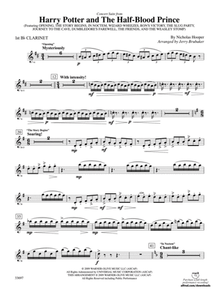 Harry Potter and the Half-Blood Prince, Concert Suite from: 1st B-flat Clarinet