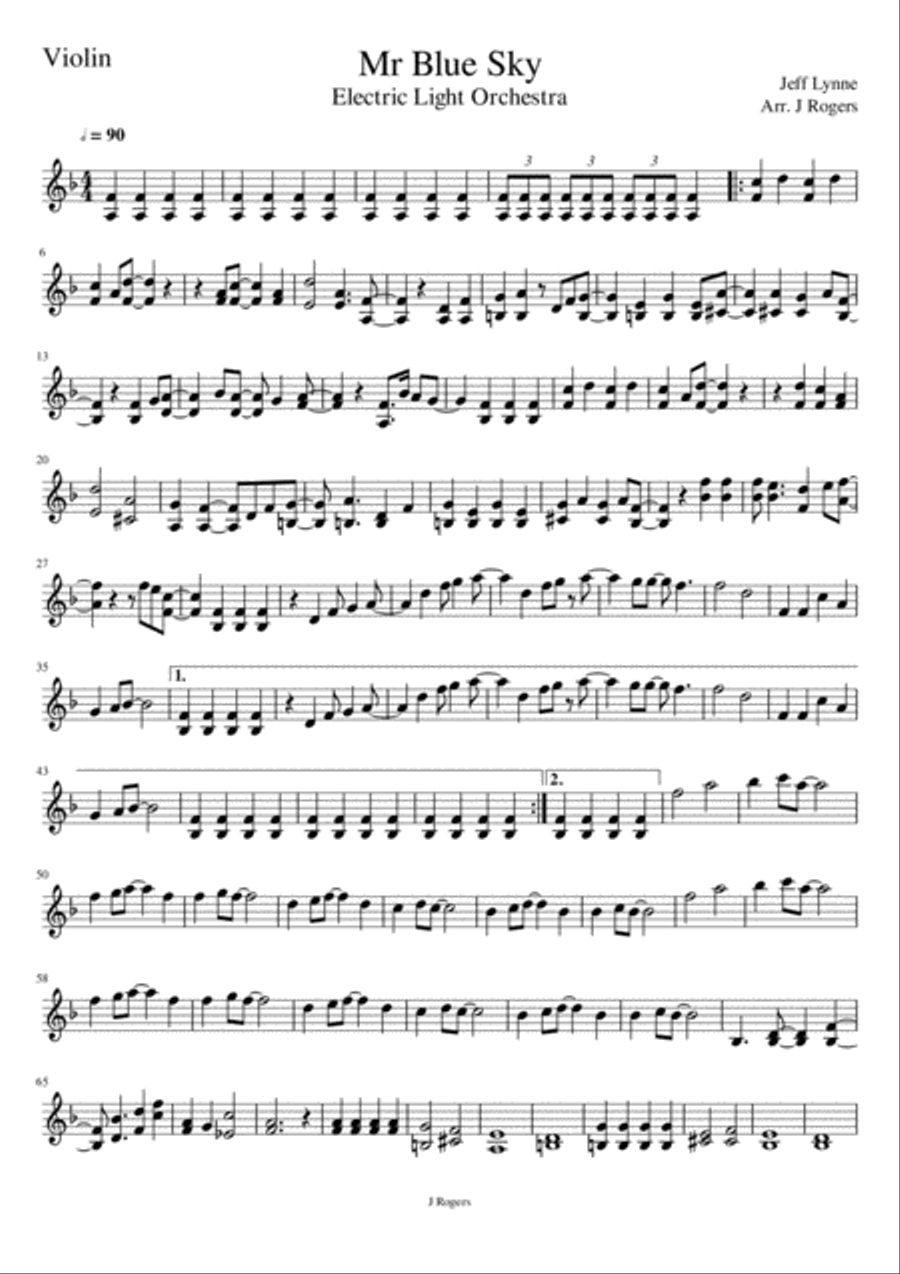 Mr. Blue Sky Mr. Blue Sky String Duet scores gallery preview page 4