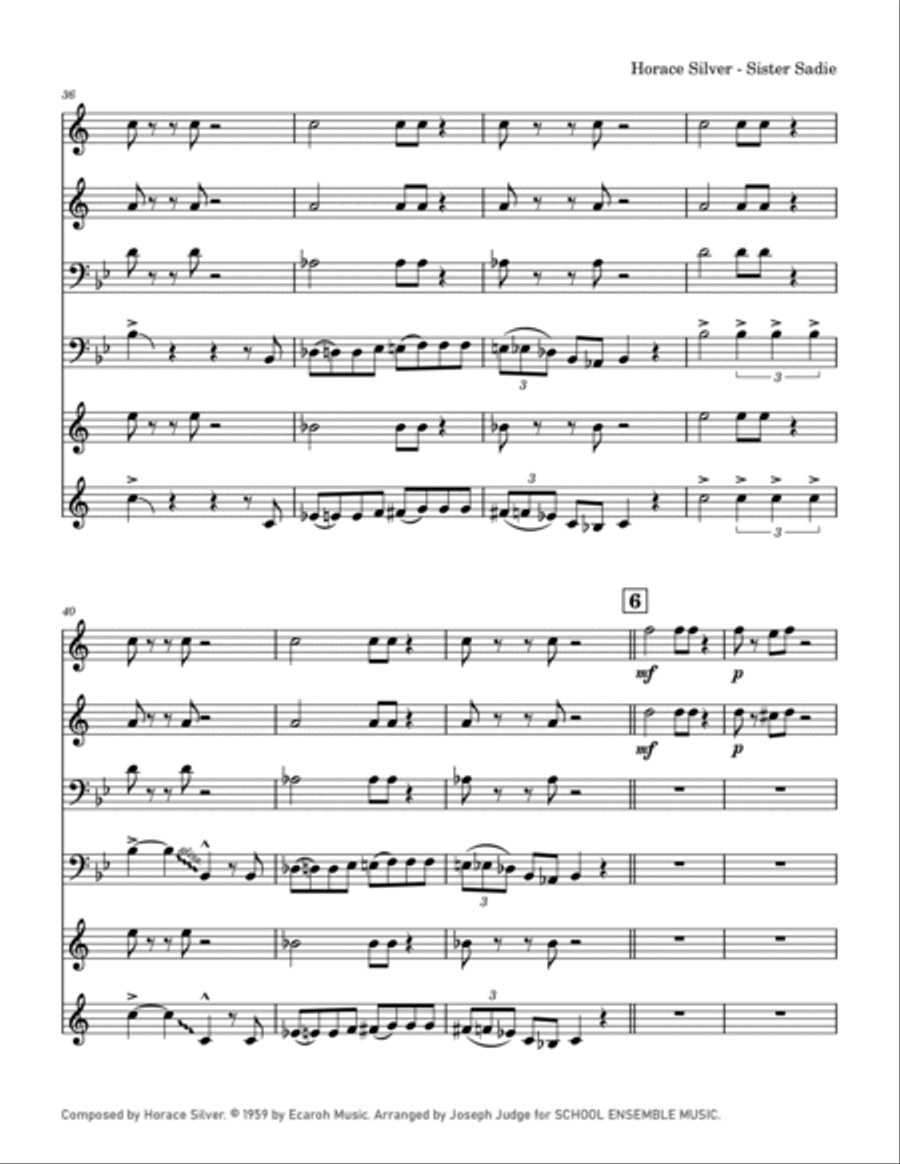 Sister Sadie Sister Sadie Brass Quartet scores gallery preview page 5