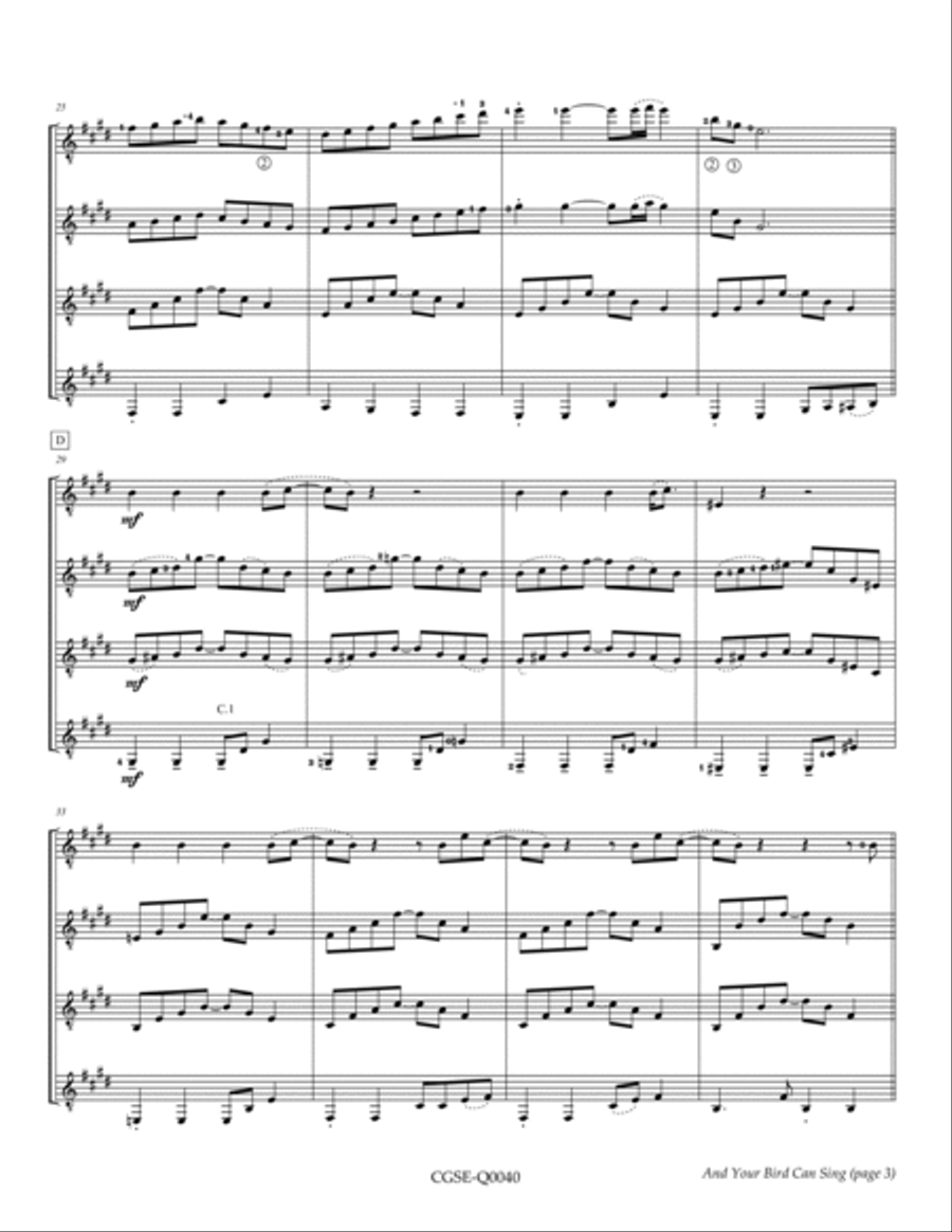 And Your Bird Can Sing Guitar Ensemble scores gallery preview page 5