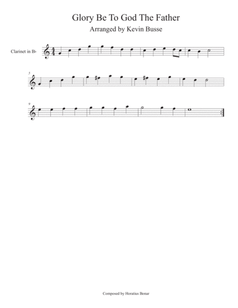 Glory Be To God The Father (Easy key of C) - Clarinet image number null