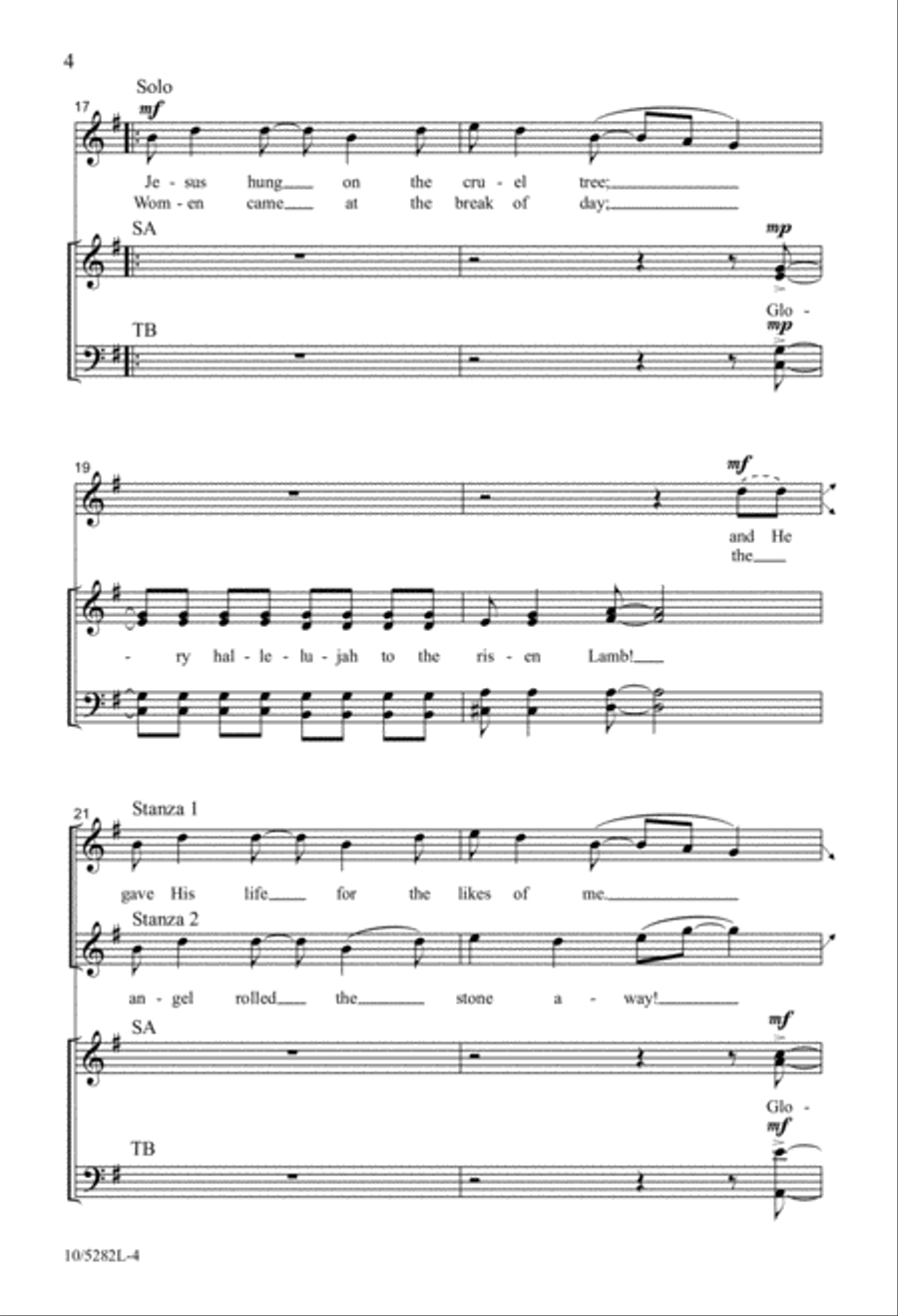 Glory Hallelujah to the Risen Lamb! 4-Part scores gallery preview page 4