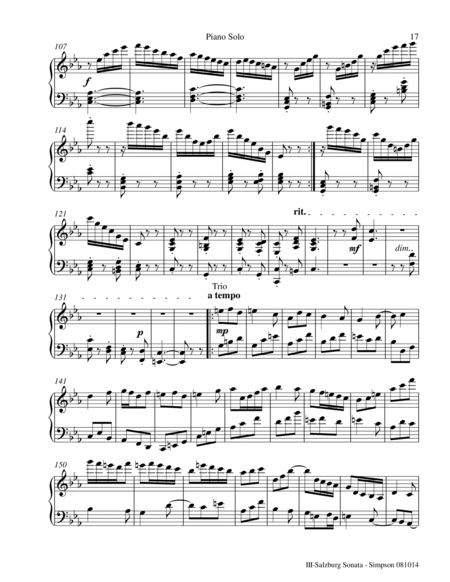 Salzburg Sonata for Piano (3rd Mvt. 'Vivace') image number null