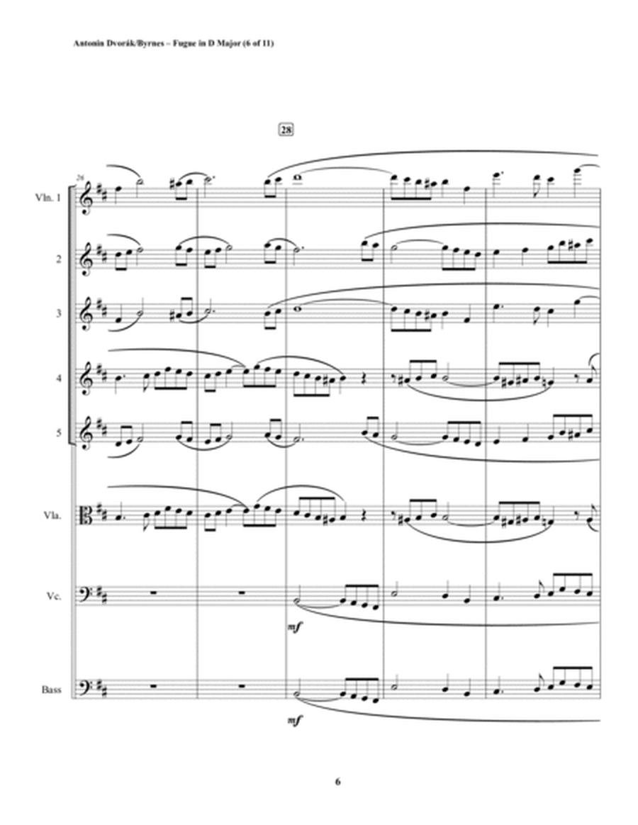 Dvorák, Fugue in D Major (String Orchestra) image number null