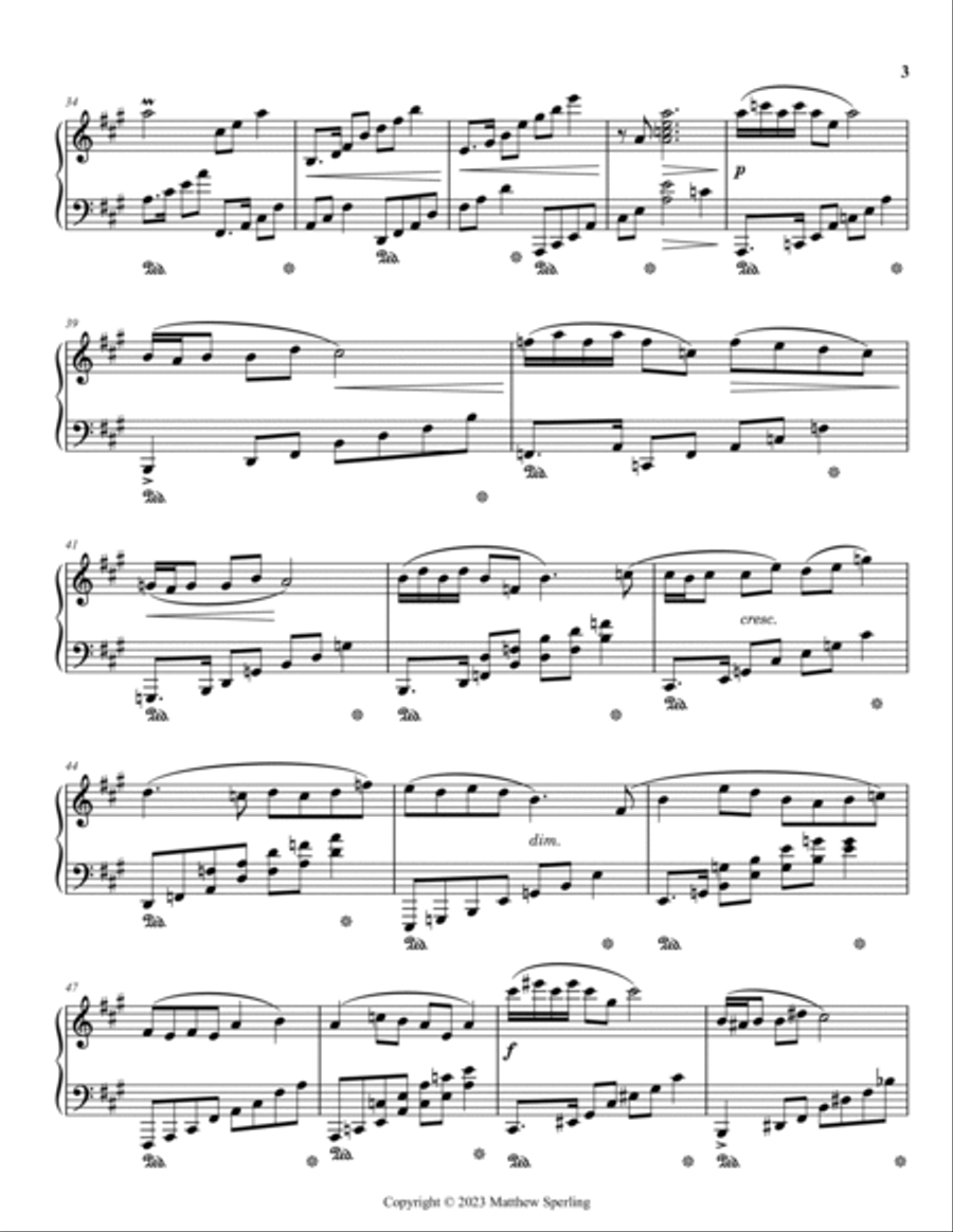 Sonata Allegro in A Major Piano Solo scores gallery preview page 3