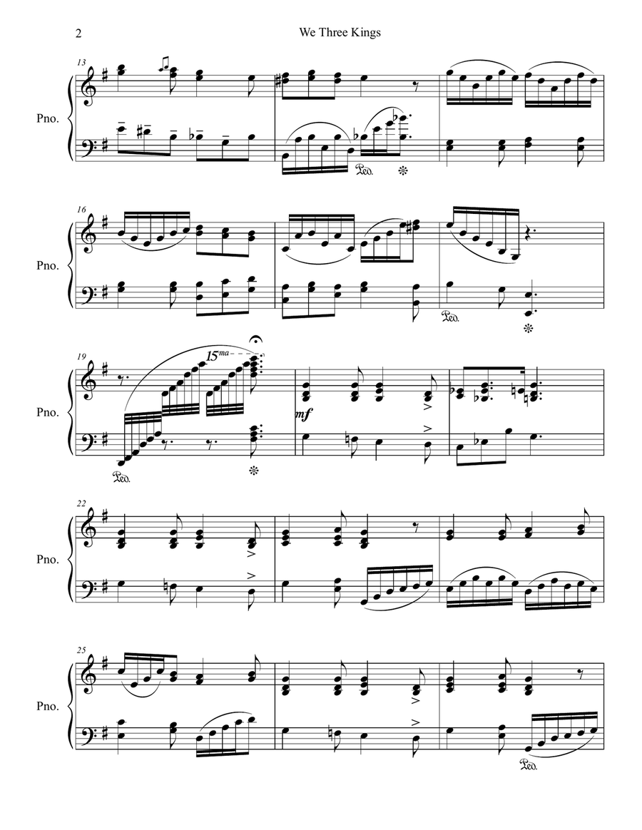 We Three Kings Piano Solo scores gallery preview page 2