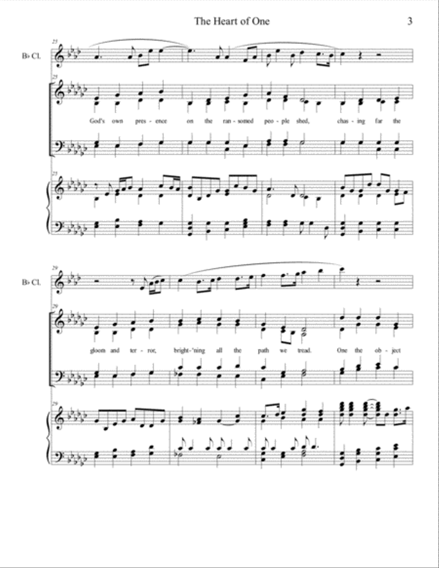 The Heart of One (SATB/piano/clarinet) - Brenda Portman 4-Part scores gallery preview page 3