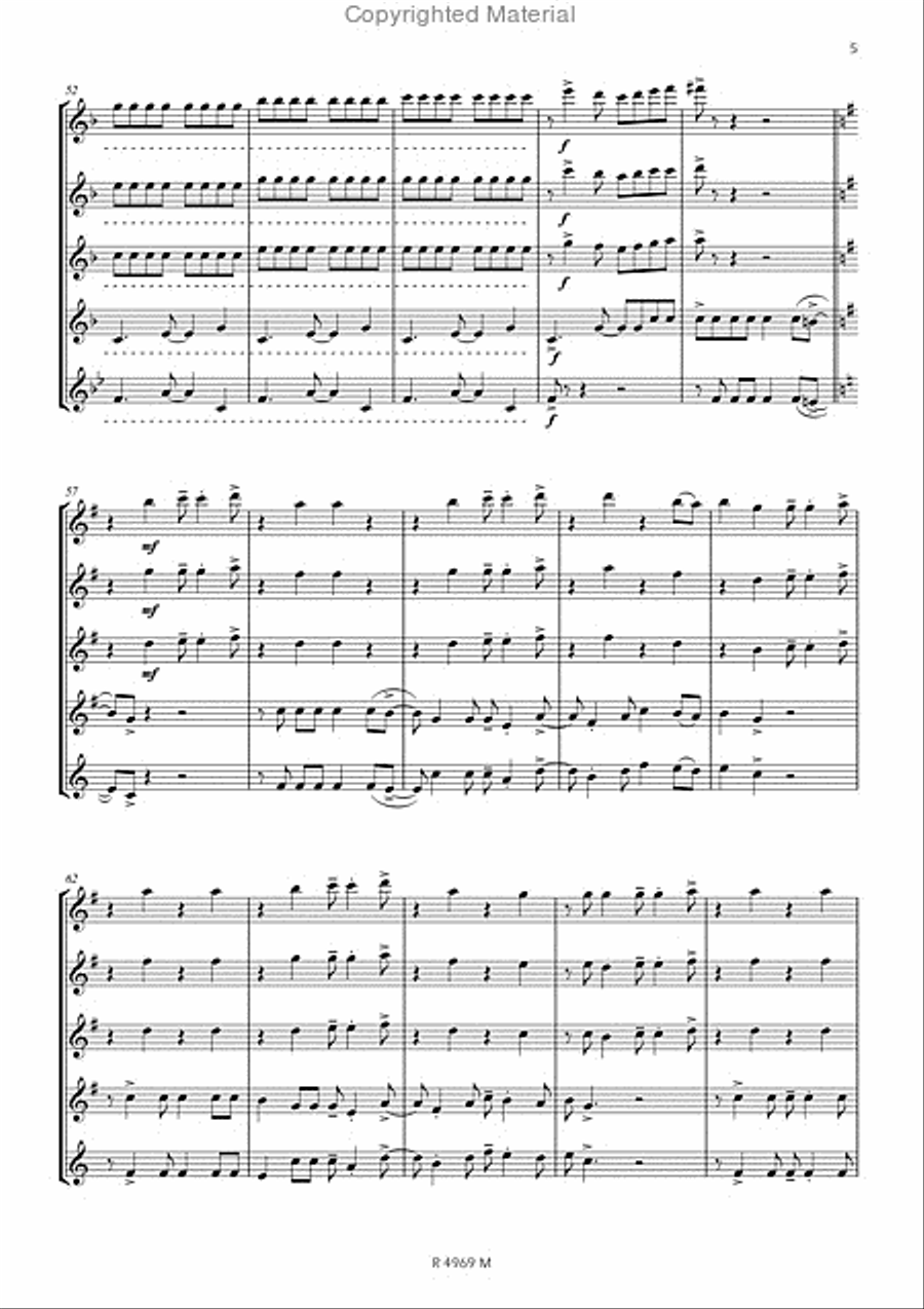 La Bamba, 4 flûtes Flute scores gallery preview page 6