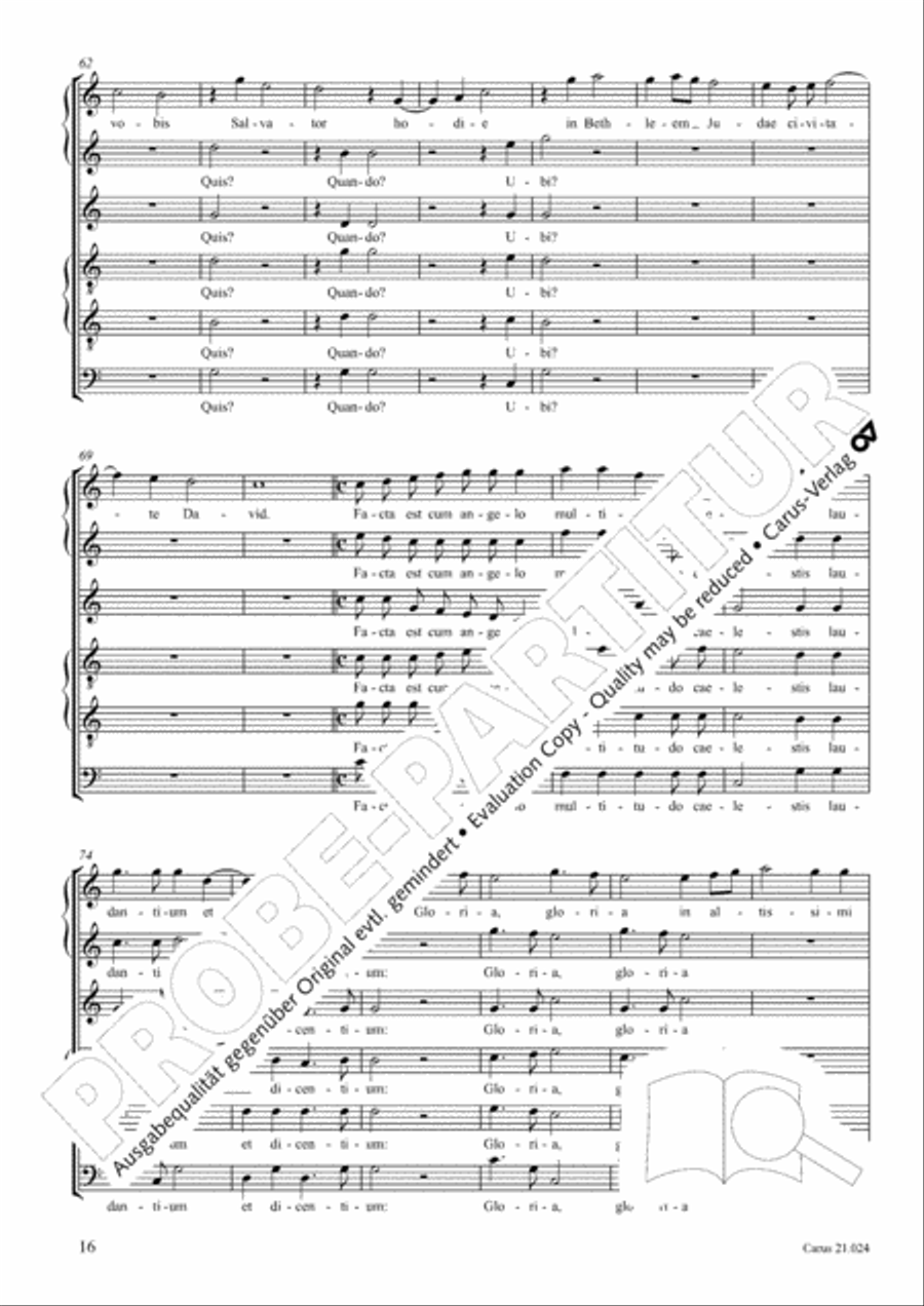 Four Christmas motets (Vier Motetten fur die Weihnachtszeit) Score scores gallery preview page 17