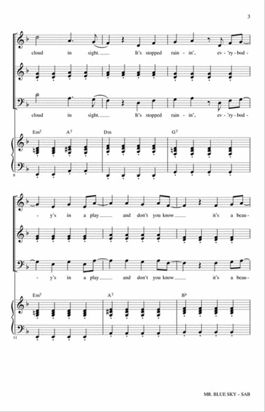 Mr. Blue Sky 3-Part scores gallery preview page 3