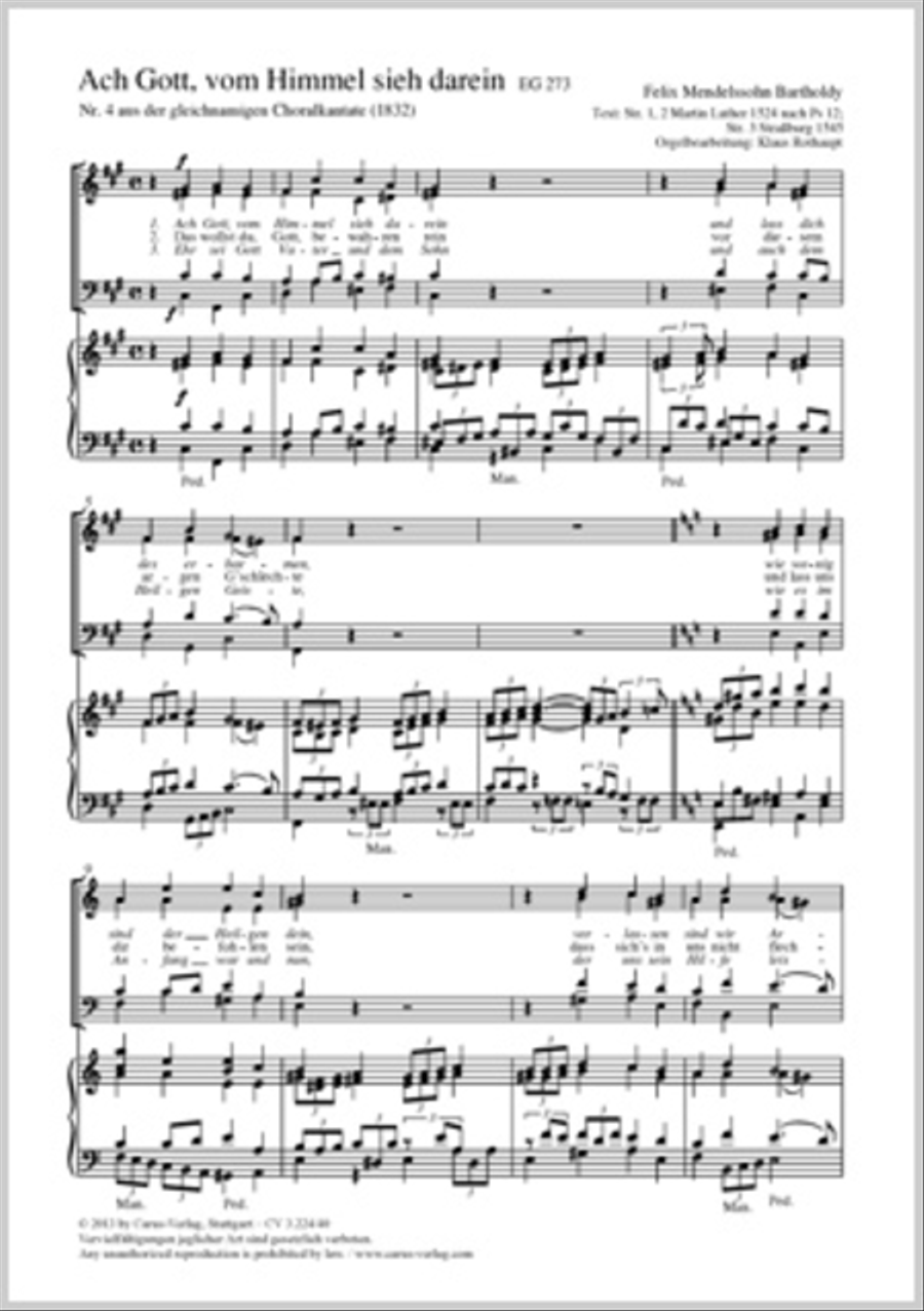 O God, from heaven look on us (Ach Gott, vom Himmel sieh darein) 4-Part scores gallery preview page 1