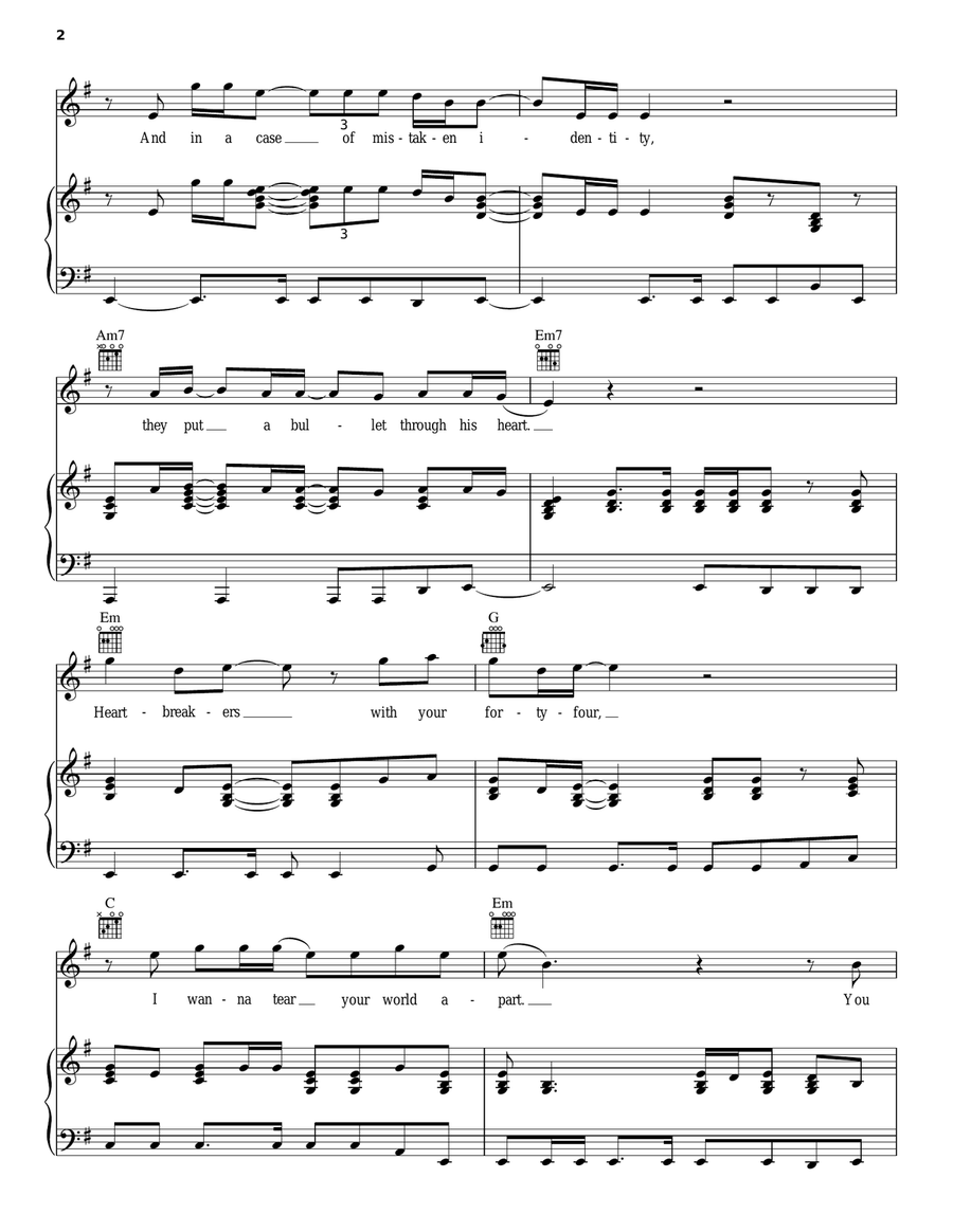 Doo Doo Doo Doo Doo (Heartbreaker) Piano, Vocal, Guitar scores gallery preview page 2