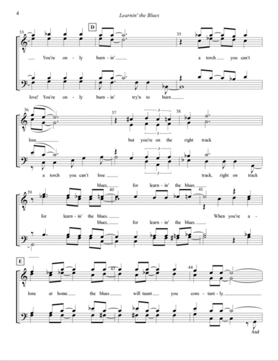 Learnin' The Blues TTBB scores gallery preview page 4