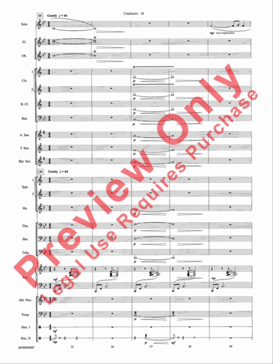 All Is Calm (Based on Silent Night) Concert Band scores gallery preview page 12