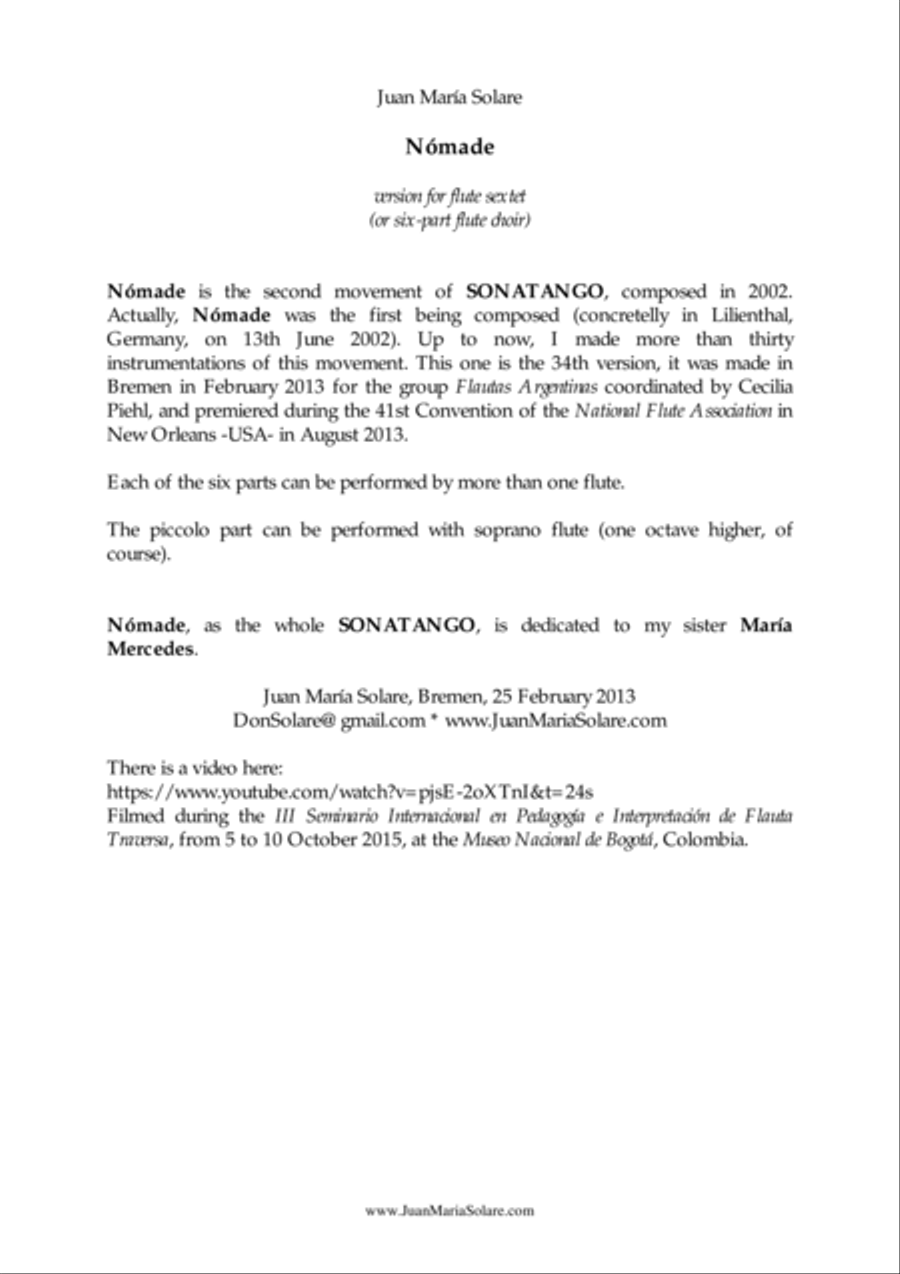 Nómade [flute choir - 6 parts] Flute Choir scores gallery preview page 3